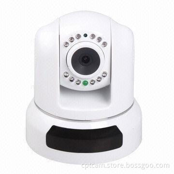 Wired IP Camera, H.264, HD 720P, Pan/Tilt, Built-in Web Server, IR-cut, iPhone/Android, 32GB Storage